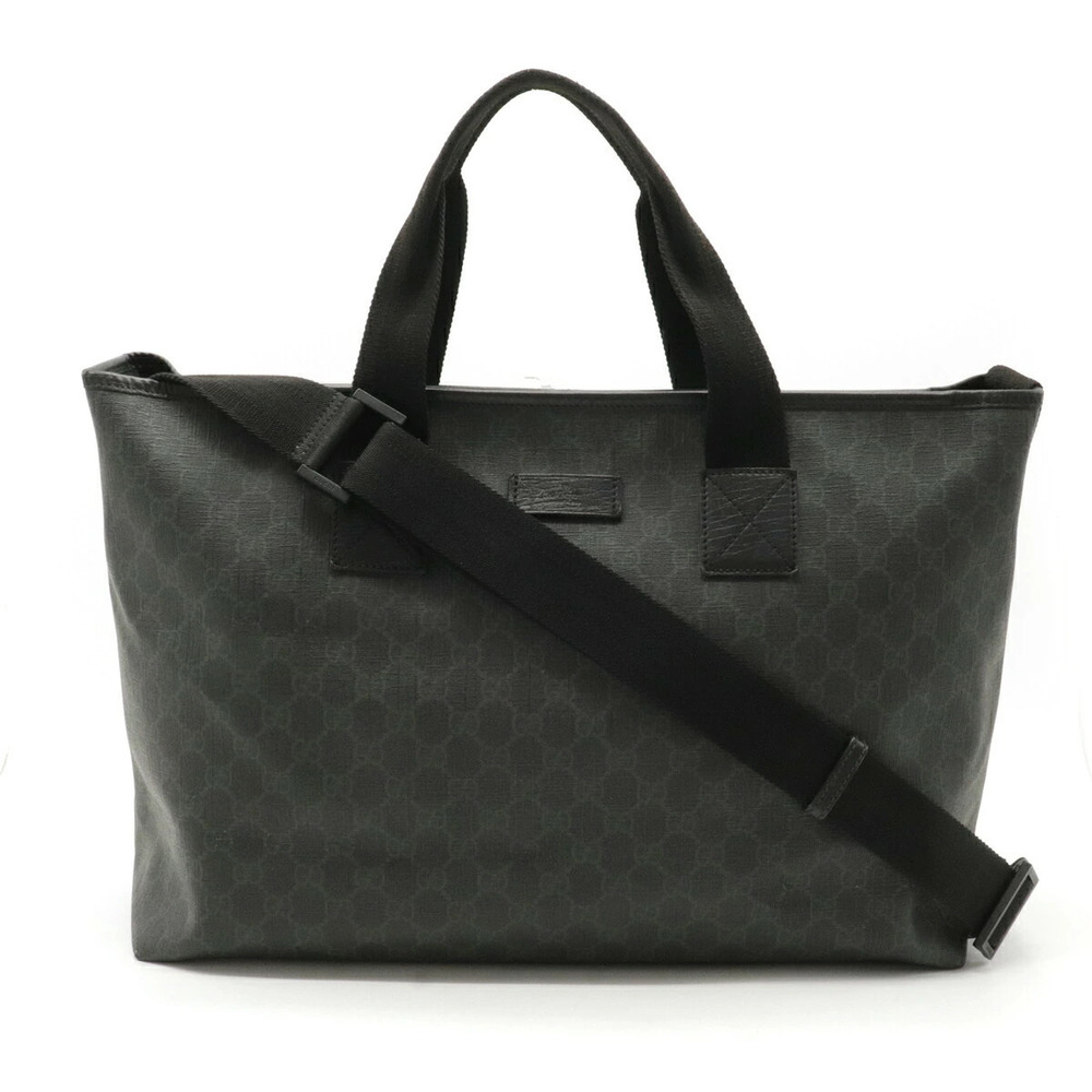 Gucci GG Supreme Tote Bag Crossbody Leather Black